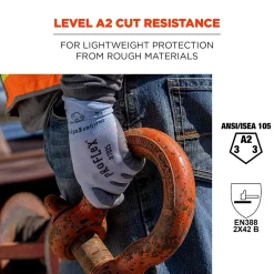 Work Gloves<Ergodyne ProFlex 7025 PU Coated Cut-Resistant Gloves, ANSI A2, Blue, XL, 1 Pair (10435)