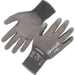 Work Gloves<Ergodyne ProFlex 7044 PU Coated Cut-Resistant Gloves, ANSI A4, Gray, Large, 1 Pair (10494)