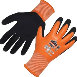 Work Gloves<Ergodyne ProFlex 7551 Waterproof Cut-Resistant Winter Work Gloves, ANSI A5, Orange, Medium, 1 Pair (17673)