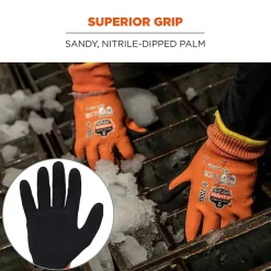 Work Gloves<Ergodyne ProFlex 7551 Waterproof Cut-Resistant Winter Work Gloves, ANSI A5, Orange, XL, 144 Pairs (17995)