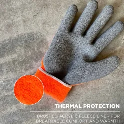 Work Gloves<Ergodyne ProFlex 7401 Winter Work Gloves, Fleece Lined, Latex Coated Palm, Orange, Large, 144 Pairs (17894)