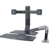 Ergotron WorkFit-A Dual Monitor Stand, Up to 24" Monitors, Black/Polished Aluminum (24-316-026)* Monitor Mounts & Stands
