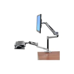 Ergotron WorkFit-LX Sit-Stand Desk Mount System, Up to 42" Monitor, Silver (45-405-026)* Monitor Mounts & Stands