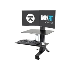 Ergotron WorkFit-S Dual Monitor Stand, Up to 24" Monitors, Black (33-349-200)* Monitor Mounts & Stands