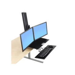 Ergotron WorkFit-S Dual Monitor Stand, Up to 24" Monitors, Black (33-349-200)* Monitor Mounts & Stands