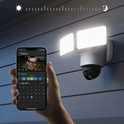 Security Cameras & Systems<eufy Outdoor Wireless Floodlight Security Camera, White (T8425121)