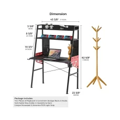 Ergonomic 43" Computer Gaming Desk, Black (GD0087-BK) Computer Desks