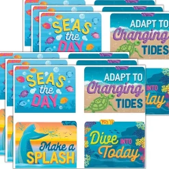 Eureka Seas the Day File Folder, 1-Tab, Letter/Legal Size, Multicolored, 4/Pack, 6 Packs/Bundle (EU-866455-6) Sale