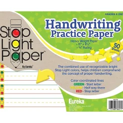 Discount Stop Light Paper, 8.5" x 11" Practice Writing Paper, 50 Sheets, Pack of 6 (EU-805106-6) Classroom Paper