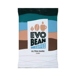 Coffee<Evo Bean Ground Coffee, Frac Pack, Extra Dark Roast, 2.25 Oz., 24/Carton (68801)