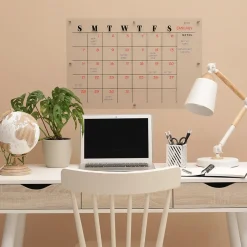 Clearance Excello Global Products Acrylic Dry Erase Board with Custom Printed Calendar, 30