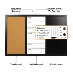 Hot Combination Board, Wood Frame, 15" x 23.5" (EGP-HD-0317) Dry Erase