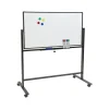 Clearance Double Sided Magnetic Steel Mobile Dry-Erase Whiteboard, Aluminum Frame, 4' x 3' (EGP-HD-0066-BK) Dry Erase