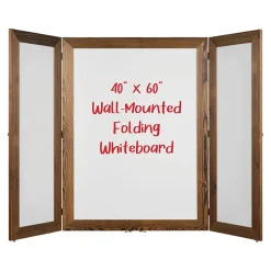 Hot Double Sided Magnetic Steel Dry-Erase Whiteboard, Wood Frame, 5' x 3' (EGP-HD-0530-BN) Dry Erase
