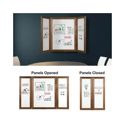 Hot Double Sided Magnetic Steel Dry-Erase Whiteboard, Wood Frame, 5' x 3' (EGP-HD-0530-BN) Dry Erase