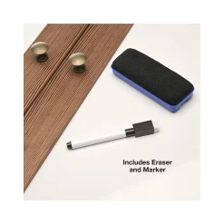 Hot Double Sided Magnetic Steel Dry-Erase Whiteboard, Wood Frame, 5' x 3' (EGP-HD-0530-BN) Dry Erase