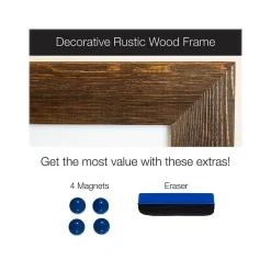 Online Magnetic Dry-Erase Whiteboard, Rustic Wood Frame, 3' x 2' (EGP-HD-0077) Dry Erase