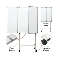 Best Magnetic Mobile Folding Dry-Erase Whiteboard, 40