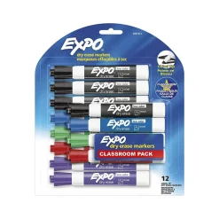 Expo Classroom Pack Dry Erase Markers, Chisel Tip, Assorted Colors, 12/Pack (2097872) Outlet