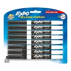 Expo Dry Erase Marker, Fine Tip, Black Ink, 8/Pack (2114555) Best