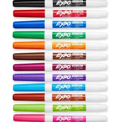 Expo Dry Erase Marker, Fine Tip, Assorted, 12/Pack (86603) Assorted Colors New