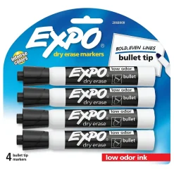 Expo Dry Erase Markers, Bullet Tip, , 4/Pack (2081801) Black Best