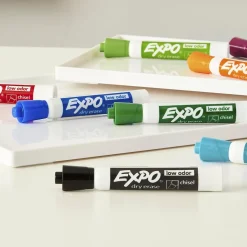 Expo Dry Erase Markers, Chisel Tip, Assorted, 4/Pack (81029) New