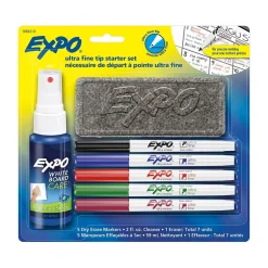 Expo Dry Erase Starter Set, Ultra Fine Tip, Assorted, 5/Set (1884310) New