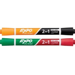 Expo 2-in-1 Dry Erase Markers, Chisel Tip, Assorted, 2/Pack (1944654) Clearance