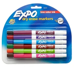 Expo Low Oder Dry Erase Markers, Fine Tip, Assorted Inks, 12/Pack (SAN86603) Discount