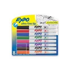 Expo Low Odor Dry Erase Marker, Ultra Fine Tip, Assorted, 8/Pack (1884309) Outlet