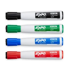 Expo Magnetic Dry Erase Markers, Chisel Tip, Assorted, 4/Pack (1944728)