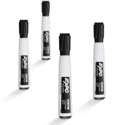 Expo Magnetic Dry Erase Markers, Chisel Tip, Black, 4/Pack (1944729) New