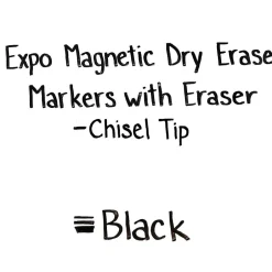 Expo Magnetic Dry Erase Markers, Chisel Tip, Black, 4/Pack (1944729) New