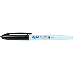 Expo Vis-A-Vis Wet Erase Markers, Fine Point, Black, Dozen (16001) Clearance