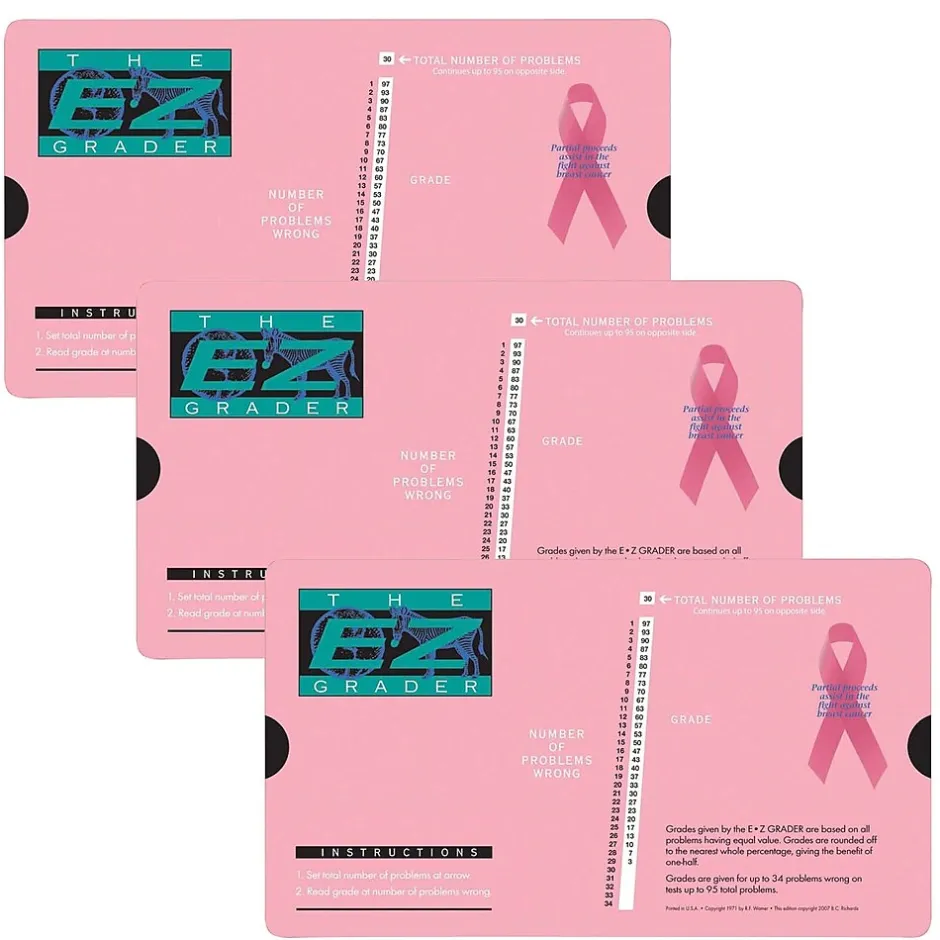 Breast Cancer Pink Grade Tool, Pack of 3 (EZ-5703PINK-3) Grade Books