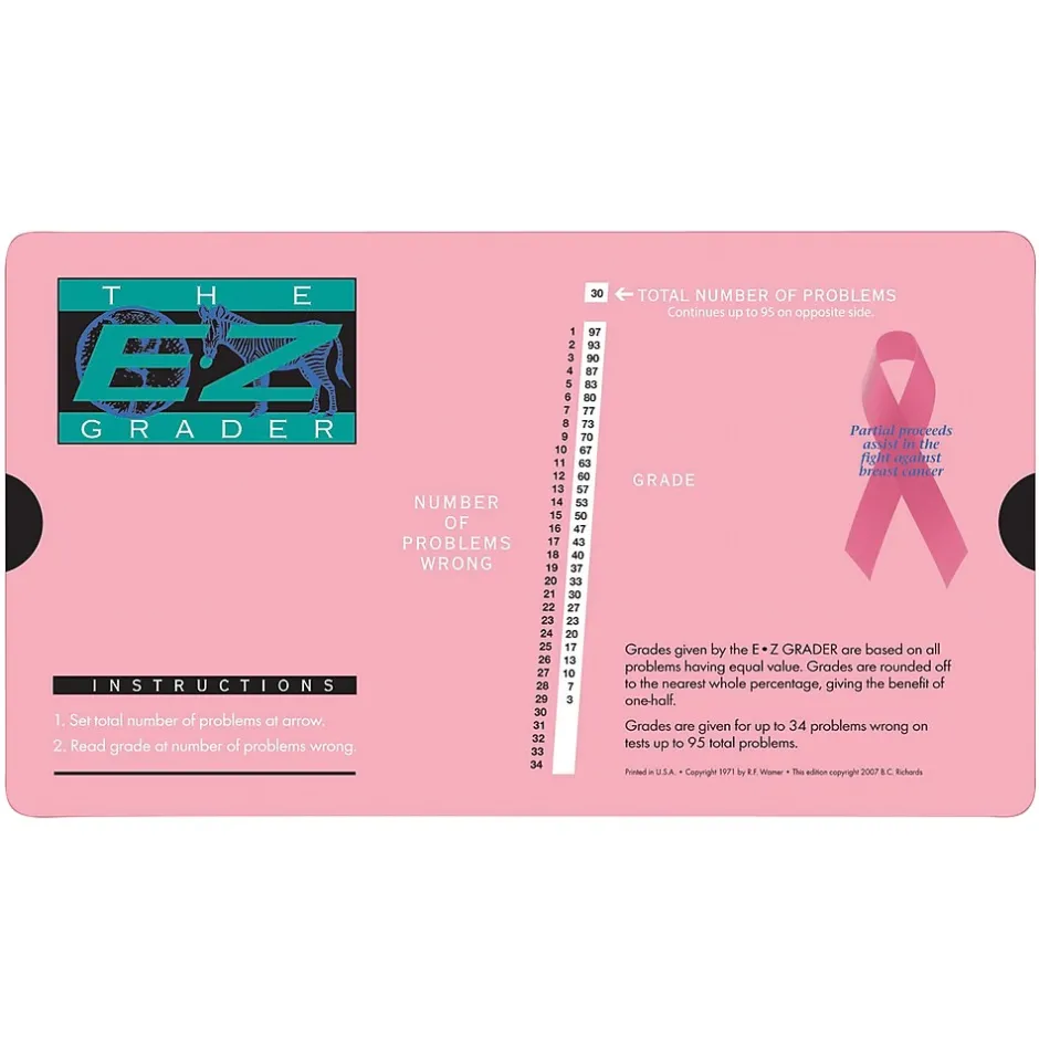 Breast Cancer Pink Grade Tool, Pack of 3 (EZ-5703PINK-3) Grade Books
