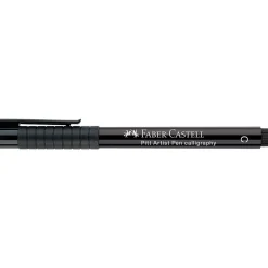 Faber-Castell PITT Artist Pen Calligraphy Marker, Chisel Tip, Black Ink, 3/Pack (800076)
