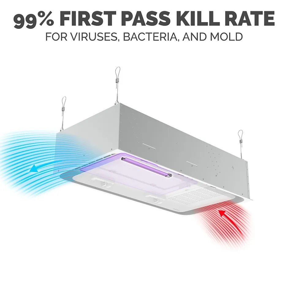 Air Purifiers<Fellowes Array AR1 UVC UV Light Ceiling Mounted Air Purifier, 1-Speed, White (5889501)