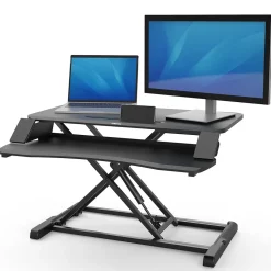 Outlet Corsivo 32"W Manual Adjustable Standing Desk Converter, Black (8091001) Standing Desks