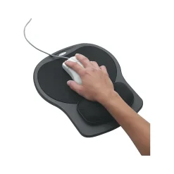 Fellowes Easy Glide Gel Mouse Pad/Wrist Rest Combo, Non-Skid Base, Black (93730)* Ergonomic Wrist Rests