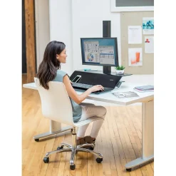 Hot Lotus VE Sit-Stand Single Manual Lift Workstation, Black (2750862) Standing Desks