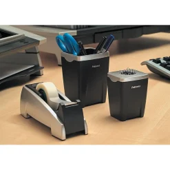 Fellowes ® Office Suites™ Paper Clip Cup, Black/Silver, 3-1/4"H x 2-4/9"W x 2-1/5"D (8032801) Sale