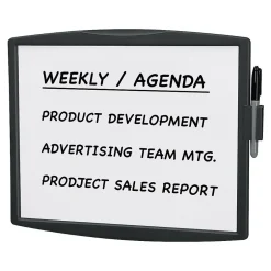 Online Partition Additions Graphite Dry-Erase Whiteboard, Plastic Frame, 1' x 1' (75905) Dry Erase