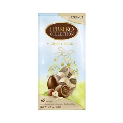Chocolate<Ferrero Rocher Collection Crispy Eggs Snack Size Hazelnut Milk Chocolate Pieces, 3.5 oz. (FEU63205)