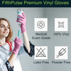 FifthPulse Powder Free Vinyl Exam Gloves, Latex Free, Medium, , 100/Box (FMN100042)