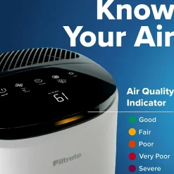 Air Purifiers<Filtrete Large Room RAP Device True HEPA Tower Air Purifier, WiFi Enabled, White (FAP-ST02N)