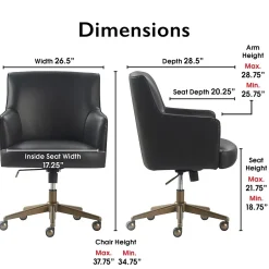 Clearance Belmont Ergonomic Leather Swivel Executive Chair, Charcoal (CHR10061C) Office Chairs