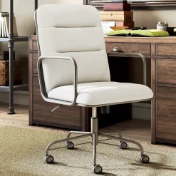 Clearance Franklin Bonded Leather Computer and Desk Chair, Cream White (CHR10060D) Office Chairs