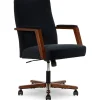 Online NEO ONE Ergonomic Velvet Fabric/Wood Swivel Executive Chair, Black (52304-BLK) Office Chairs